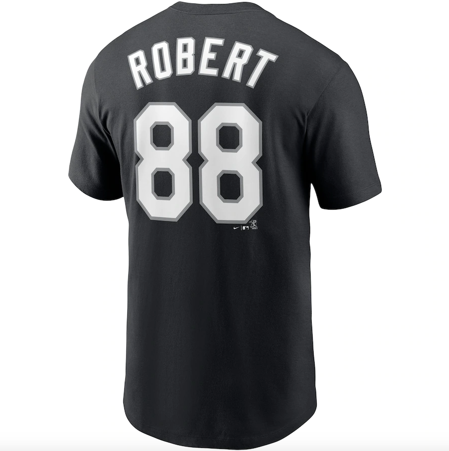 Chicago White Sox Luis Robert Nike Black Name & Number T-Shirt for Men product image 3, provided for visual reference and