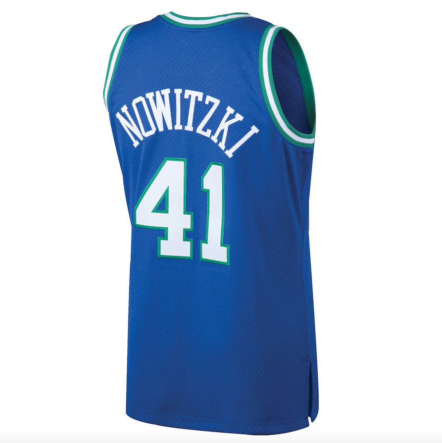 Dallas Mavericks Dirk Nowitzki Mitchell & Ness Blue 1998-99 Hardwood Classics Swingman Jersey for Men product image 3,