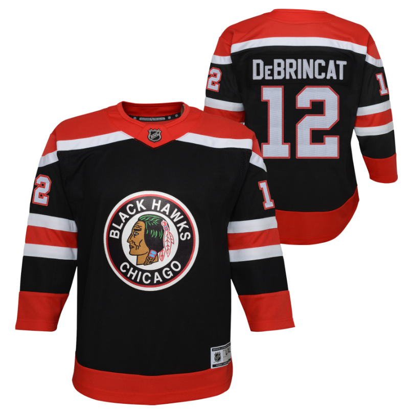 Youth Alex Debrincat Chicago Blackhawks Black Reverse Retro Blank Replica Team Jersey product image 1, provided for visual