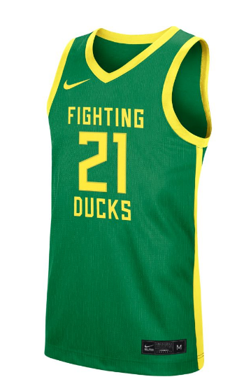 Oregon Ducks Nike Replica #21 Basketball Jersey – Green for Men product image 2, provided for visual reference and product