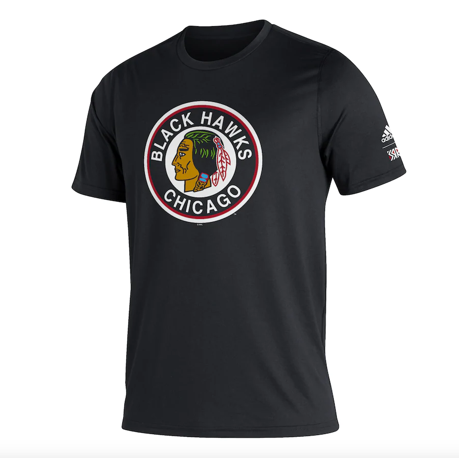 Chicago Blackhawks adidas Black Reverse Retro Creator T-Shirt for Men product image 2, provided for visual reference and