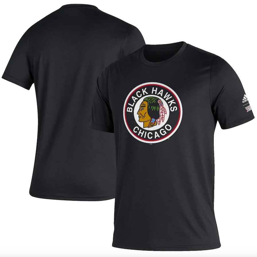 Chicago Blackhawks adidas Black Reverse Retro Creator T-Shirt for Men product image 1, provided for visual reference and