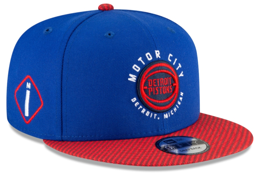 Detroit Pistons New Era Blue/Red 2020/21 City Edition Primary 9FIFTY Snapback Adjustable Hat for Men product image 1,