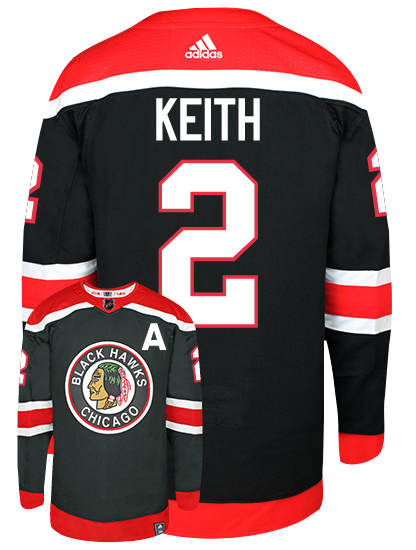 Chicago Blackhawks Duncan Keith adidas Black Reverse Retro Premium Twill Authentic Team Jersey for Men product image 3,