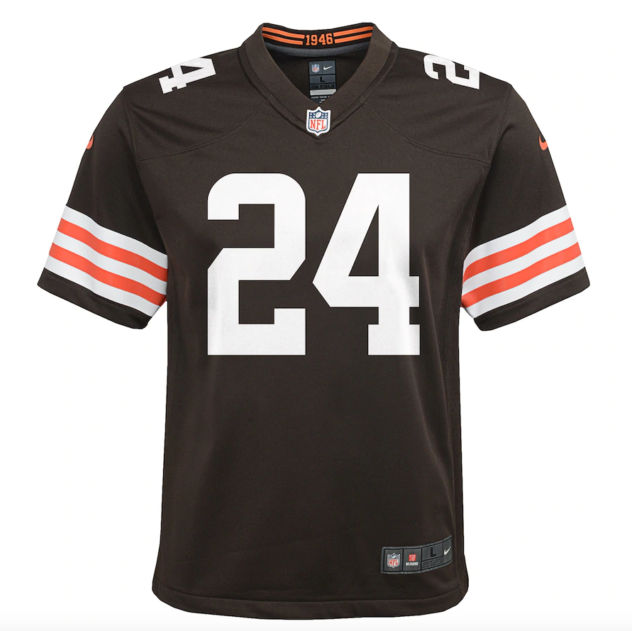 Youth Nike Nick Chubb Brown Cleveland Browns Game Jersey product image 2, provided for visual reference and product detail