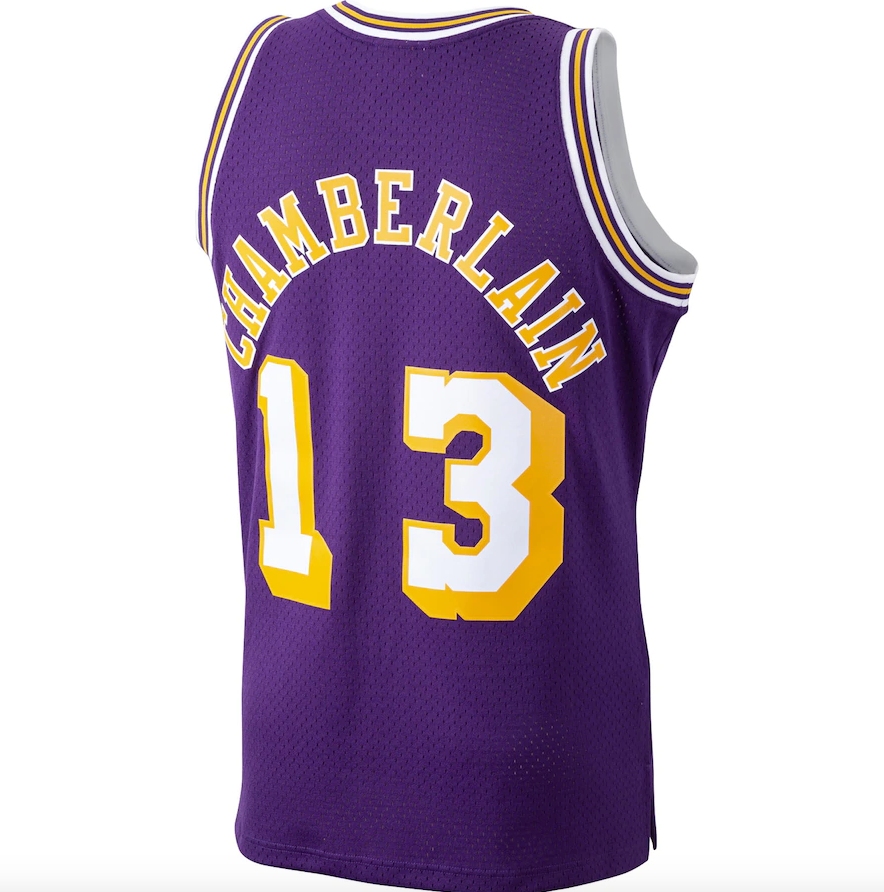 Los Angeles Lakers Wilt Chamberlain Mitchell & Ness Purple 1971-72 Hardwood Classics Swingman Player Jersey for Men product