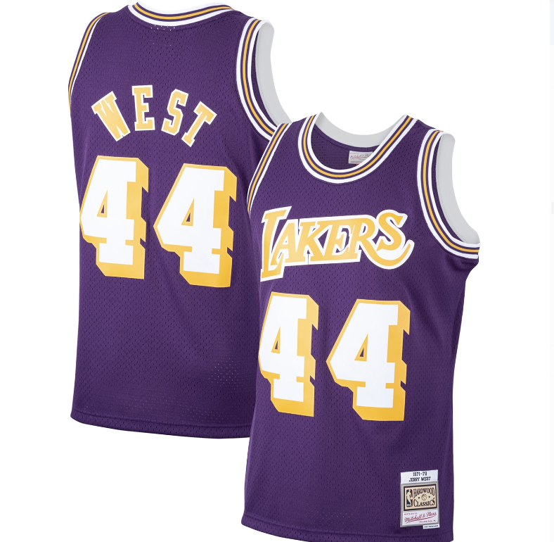 Jerry West Los Angeles Lakers Mitchell & Ness 1971-72 Hardwood Classics Swingman Player Jersey - Purple for Men product