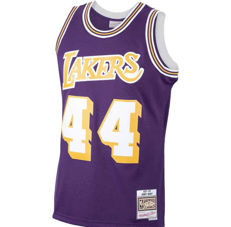 Jerry West Los Angeles Lakers Mitchell & Ness 1971-72 Hardwood Classics Swingman Player Jersey - Purple for Men product