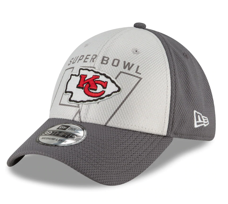 Kansas City Chiefs New Era Gray/Graphite Super Bowl LV Bound 39THIRTY Flex Hat for Men product image 1, provided for visual