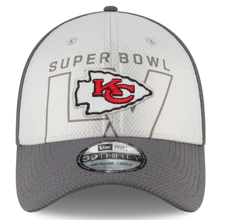 Kansas City Chiefs New Era Gray/Graphite Super Bowl LV Bound 39THIRTY Flex Hat for Men product image 3, provided for visual