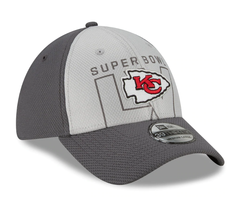 Kansas City Chiefs New Era Gray/Graphite Super Bowl LV Bound 39THIRTY Flex Hat for Men product image 2, provided for visual