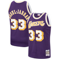Los Angeles Lakers Kareem Abdul-Jabbar Mitchell & Ness Purple 1983-84 Hardwood Classics Swingman Jersey for Men product
