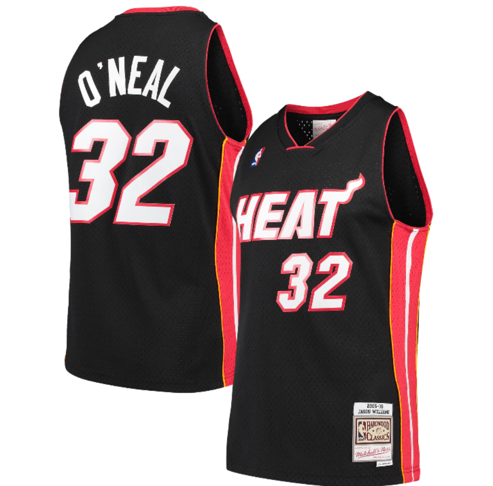 Miami Heat Shaquille O'Neal Mitchell & Ness Black 2005-06 Hardwood Classics Swingman Jersey for Men product image 1,