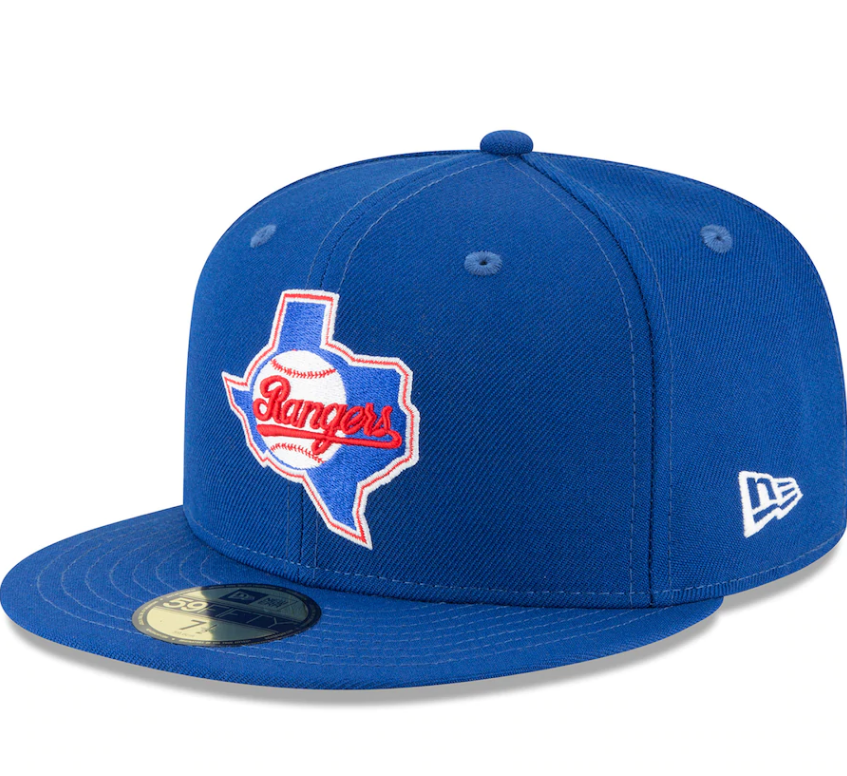 Texas Rangers New Era Blue Cooperstown Collection Wool 59FIFTY Fitted Hat for Men product image 1, provided for visual