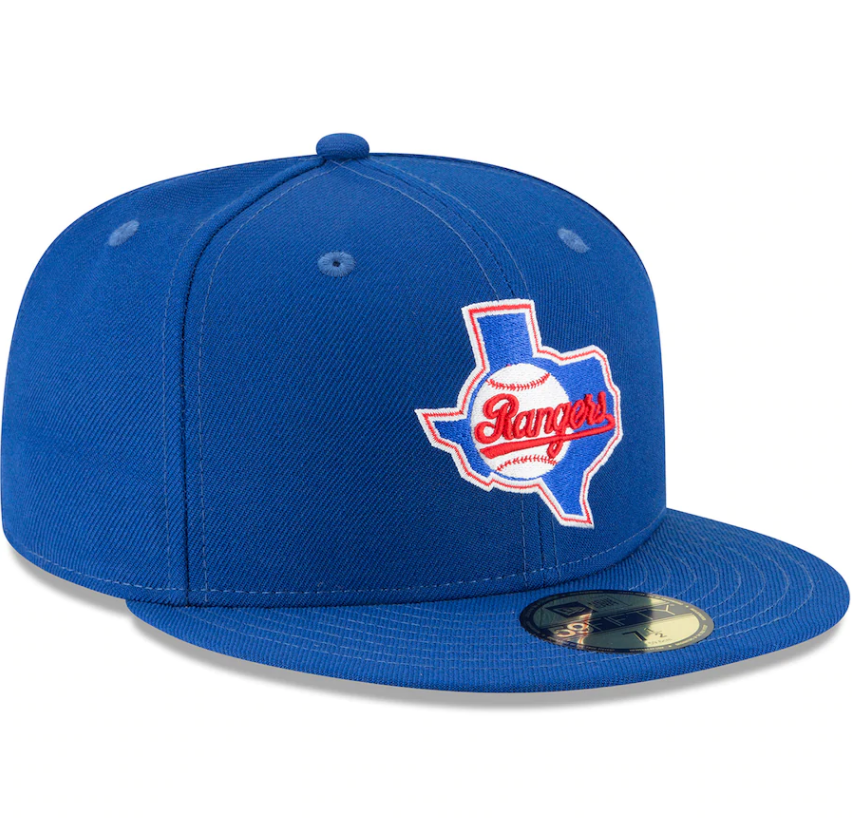 Texas Rangers New Era Blue Cooperstown Collection Wool 59FIFTY Fitted Hat for Men product image 3, provided for visual