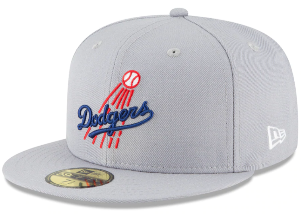 Los Angeles Dodgers New Era Gray Cooperstown Collection Wool 59FIFTY Fitted Hat for Men product image 1, provided for visual