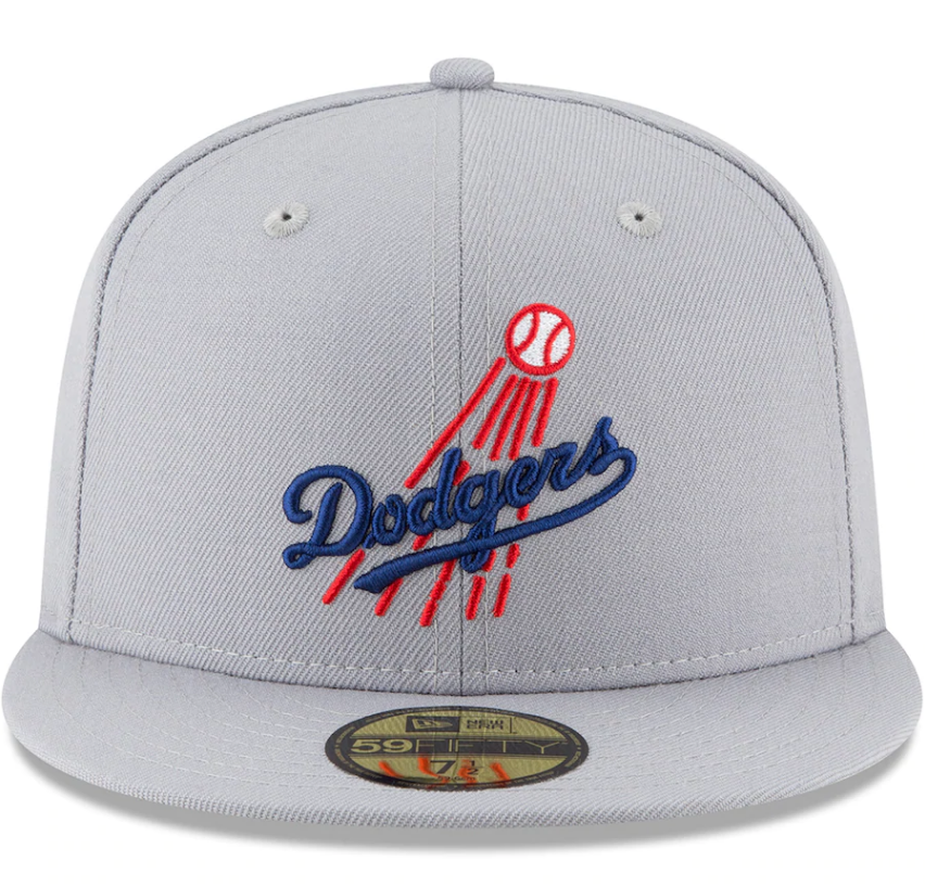 Los Angeles Dodgers New Era Gray Cooperstown Collection Wool 59FIFTY Fitted Hat for Men product image 2, provided for visual