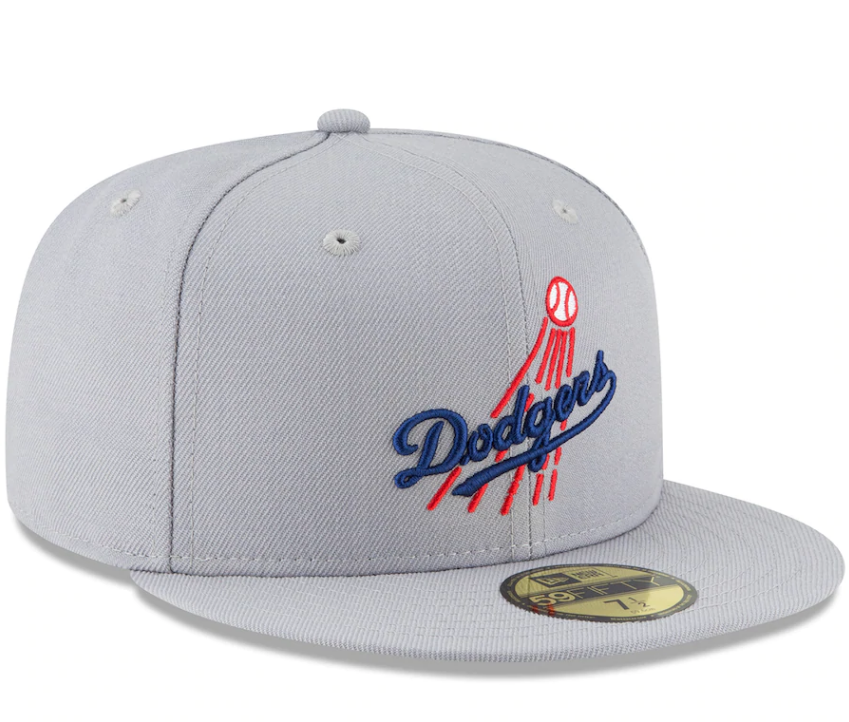 Los Angeles Dodgers New Era Gray Cooperstown Collection Wool 59FIFTY Fitted Hat for Men product image 3, provided for visual