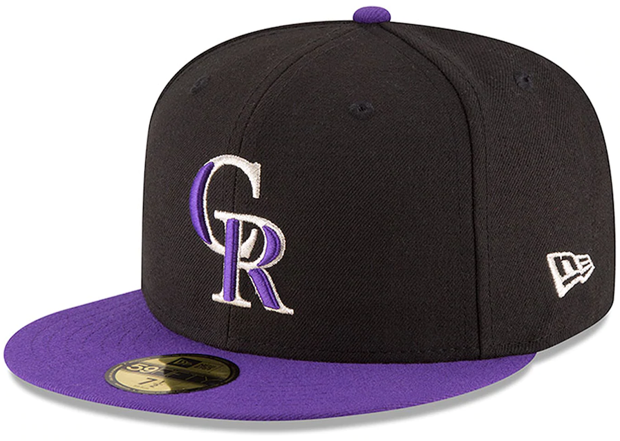 Colorado Rockies New Era Black/Purple Authentic Collection On Field 59FIFTY Hat for Men product image 1, provided for visual