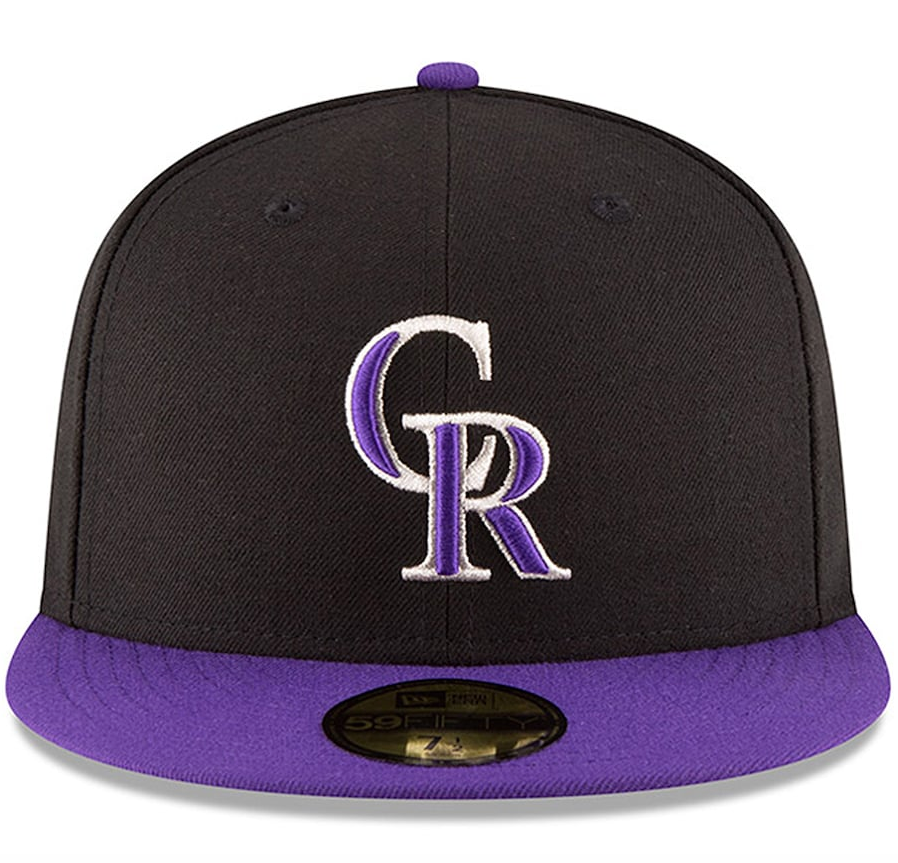 Colorado Rockies New Era Black/Purple Authentic Collection On Field 59FIFTY Hat for Men product image 2, provided for visual