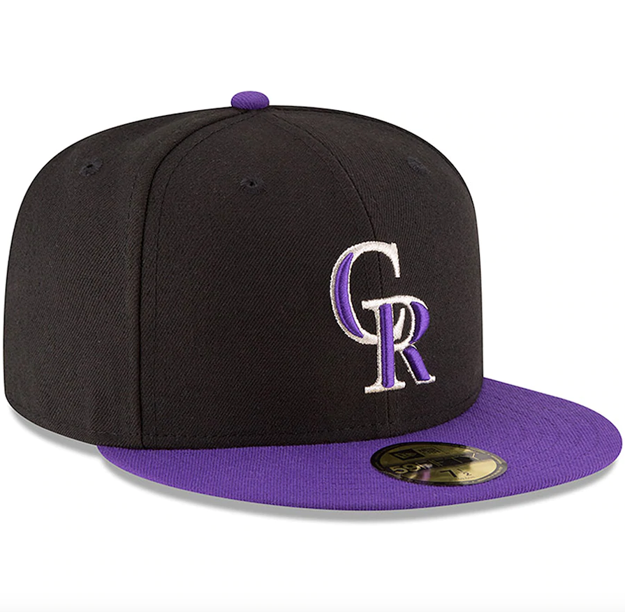 Colorado Rockies New Era Black/Purple Authentic Collection On Field 59FIFTY Hat for Men product image 3, provided for visual
