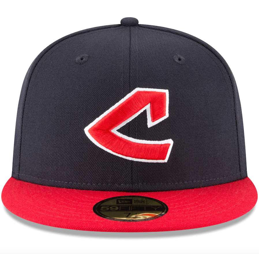 Cleveland Guardians New Era Navy Cooperstown Collection Wool 59FIFTY Fitted Hat for Men product image 2, provided for visual