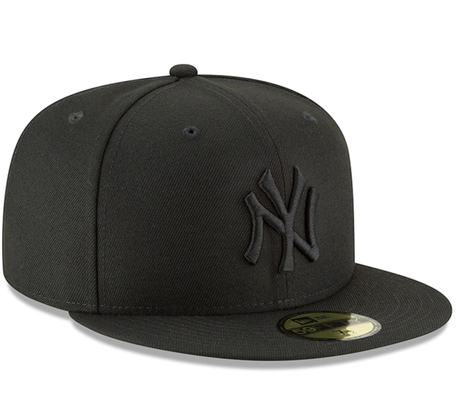 New York Yankees Tonal Black On Black 59Fifty Fitted Hat product image 3, provided for visual reference and product detail
