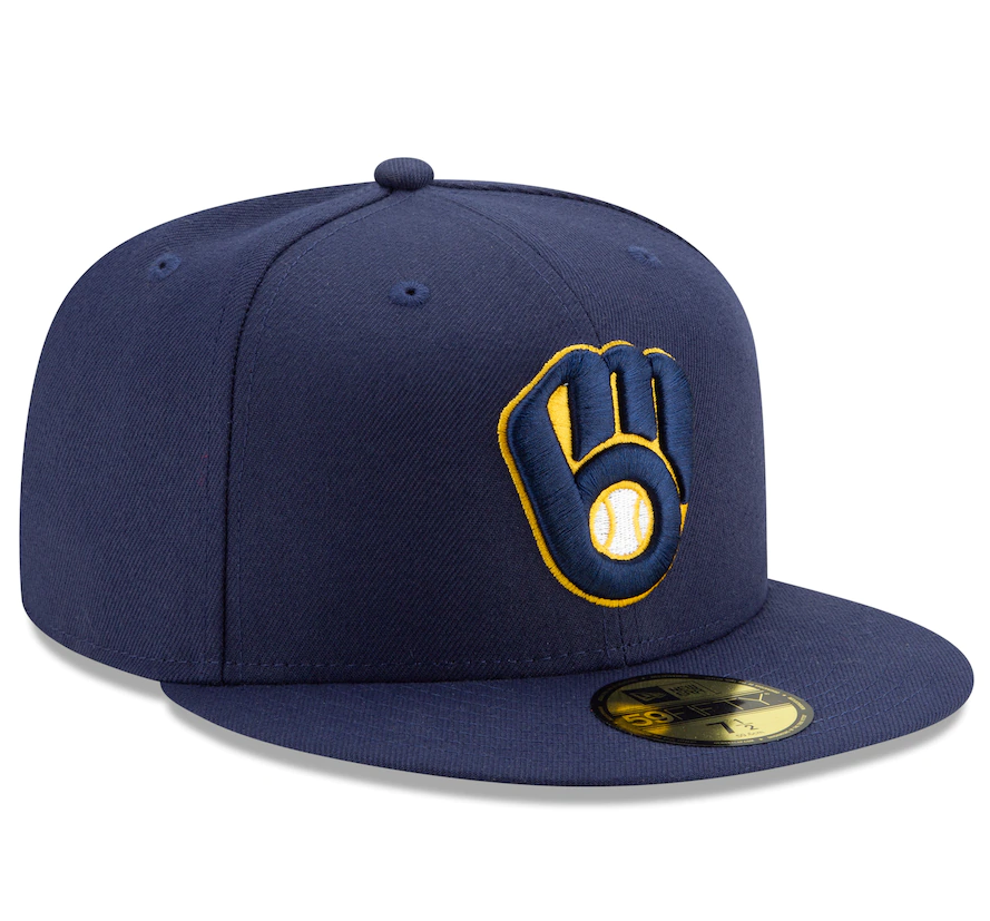 Milwaukee Brewers New Era Navy Home Authentic Collection On-Field 59FIFTY Fitted Hat for Men product image 3, provided for