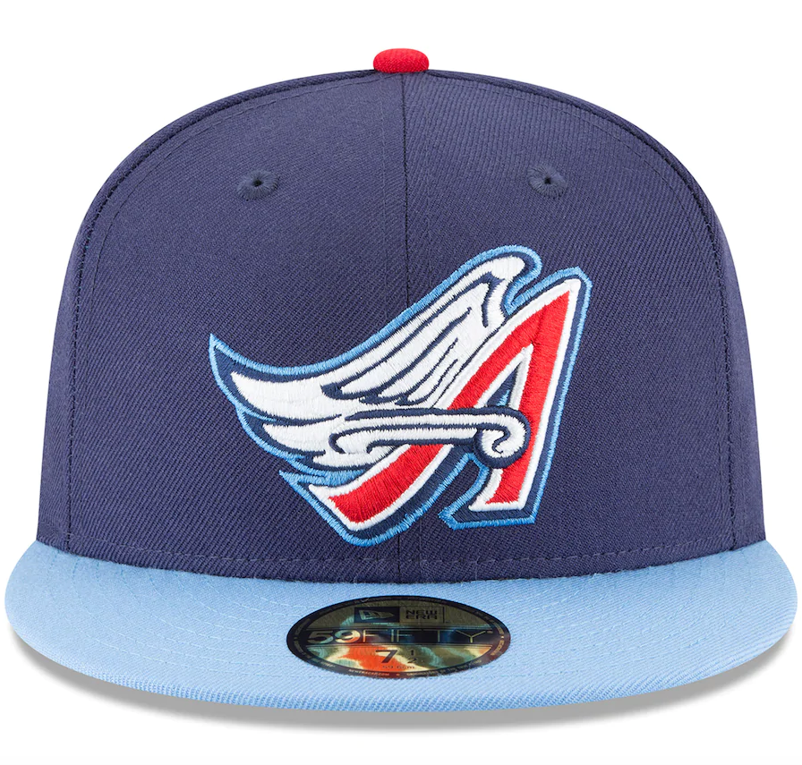 California Angels New Era 2 Tone Navy/Baby Blue Cooperstown Collection Wool 59FIFTY Fitted Hat for Men product image 2,