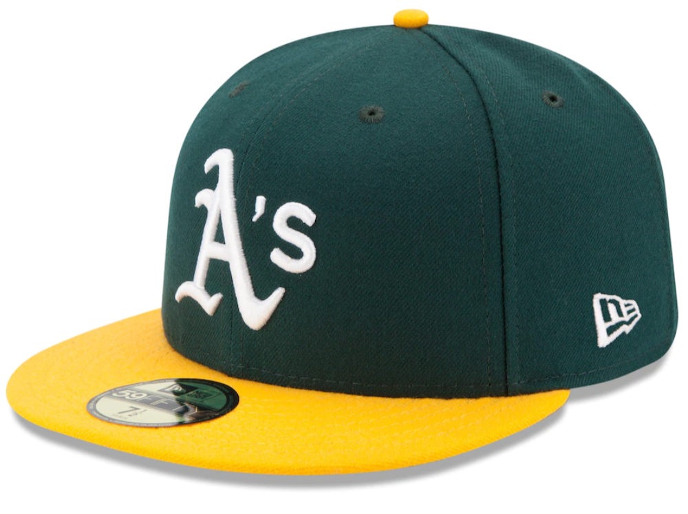 Athletics New Era Green/Yellow Home Authentic Collection On-Field 59FIFTY Fitted Hat for Men product image 1, provided for