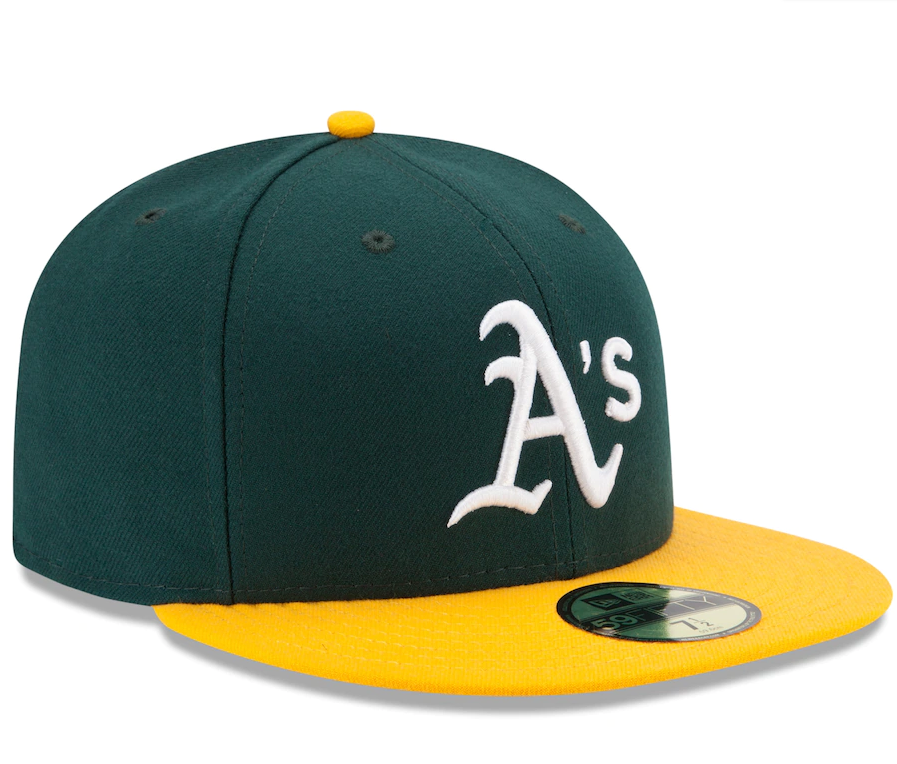 Athletics New Era Green/Yellow Home Authentic Collection On-Field 59FIFTY Fitted Hat for Men product image 3, provided for