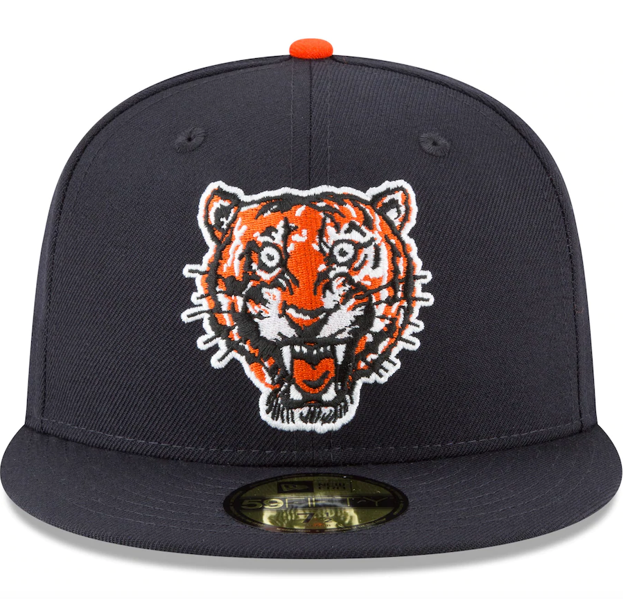 Detroit Tigers New Era Navy Cooperstown Collection Wool 59FIFTY Fitted Hat for Men product image 2, provided for visual