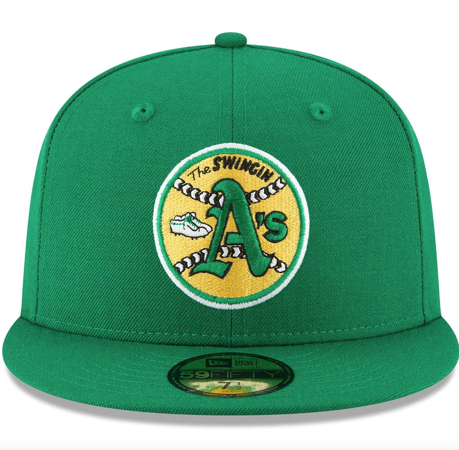Oakland Athletics New Era Green Cooperstown Collection Wool 59FIFTY Fitted Hat for Men product image 2, provided for visual