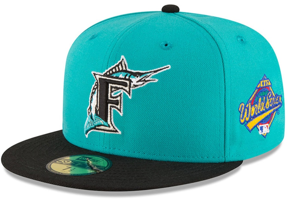 Florida Marlins New Era Aqua 1997 World Series Wool 59FIFTY Fitted Hat for Men product image 1, provided for visual