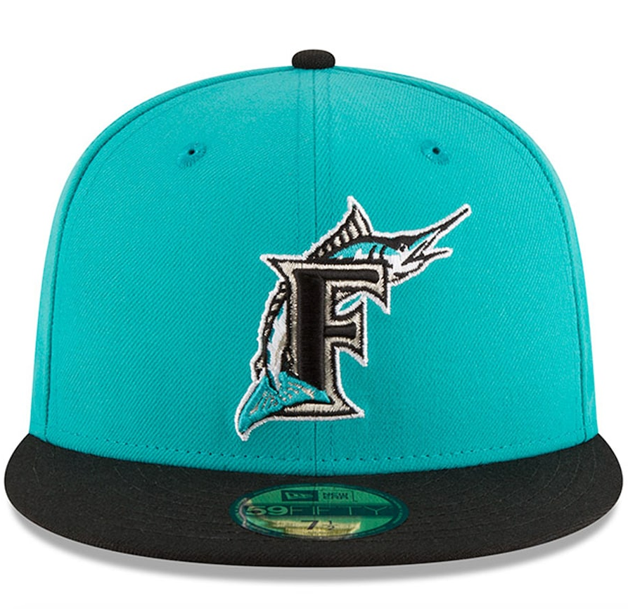 Florida Marlins New Era Aqua 1997 World Series Wool 59FIFTY Fitted Hat for Men product image 2, provided for visual