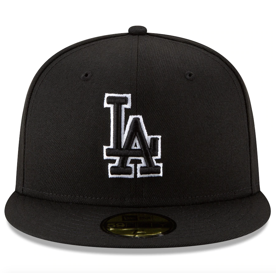 Los Angeles Dodgers New Era B-Dub 59FIFTY Fitted Hat - Black product image 2, provided for visual reference and product