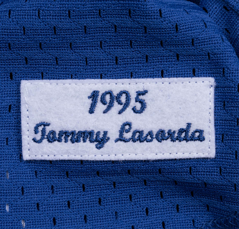 Men’s Mitchell & Ness Los Angeles Dodgers Tommy Lasorda 1995 Authentic Replica Blue Mesh Batting Practice Jersey product