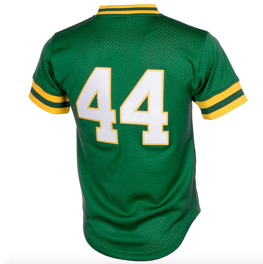 Oakland Athletics Reggie Jackson Mitchell & Ness Green Cooperstown 1987 Mesh Batting Practice Jersey for Men product image
