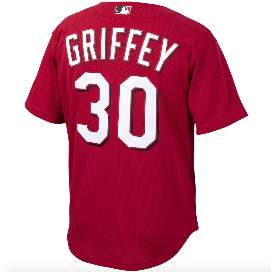 Men’s Cincinnati Reds Ken Griffey Jr. Mitchell & Ness Red Cooperstown Collection Batting Practice Jersey product image 3,
