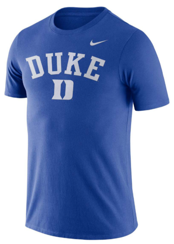 Duke Blue Devils Nike Arch Suede T-Shirt- Blue for Men product image 1, provided for visual reference and product detail