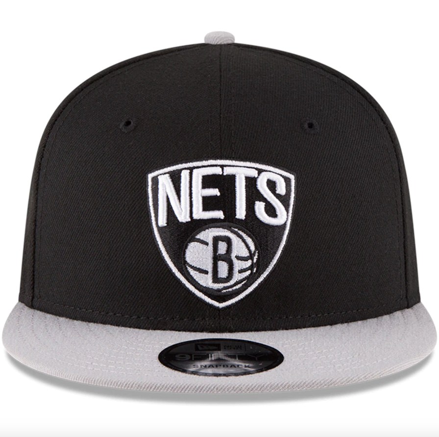 Brooklyn Nets New Era Black/Gray 2-Tone 9FIFTY Adjustable Snapback Hat for Men product image 2, provided for visual
