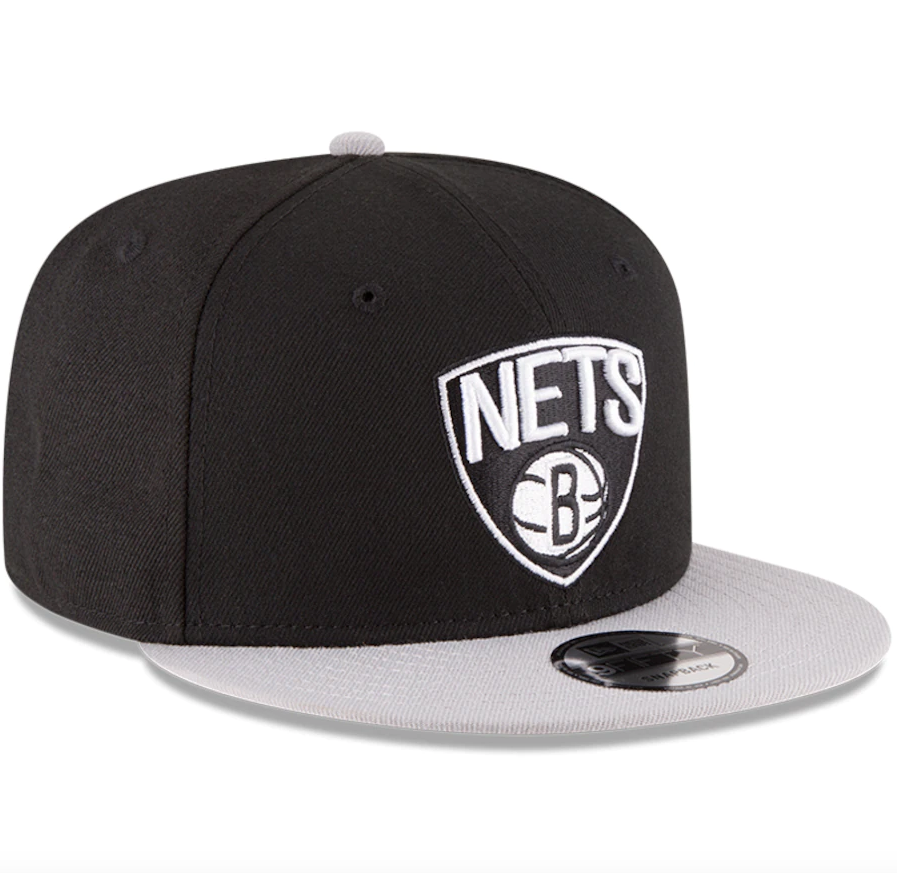 Brooklyn Nets New Era Black/Gray 2-Tone 9FIFTY Adjustable Snapback Hat for Men product image 3, provided for visual