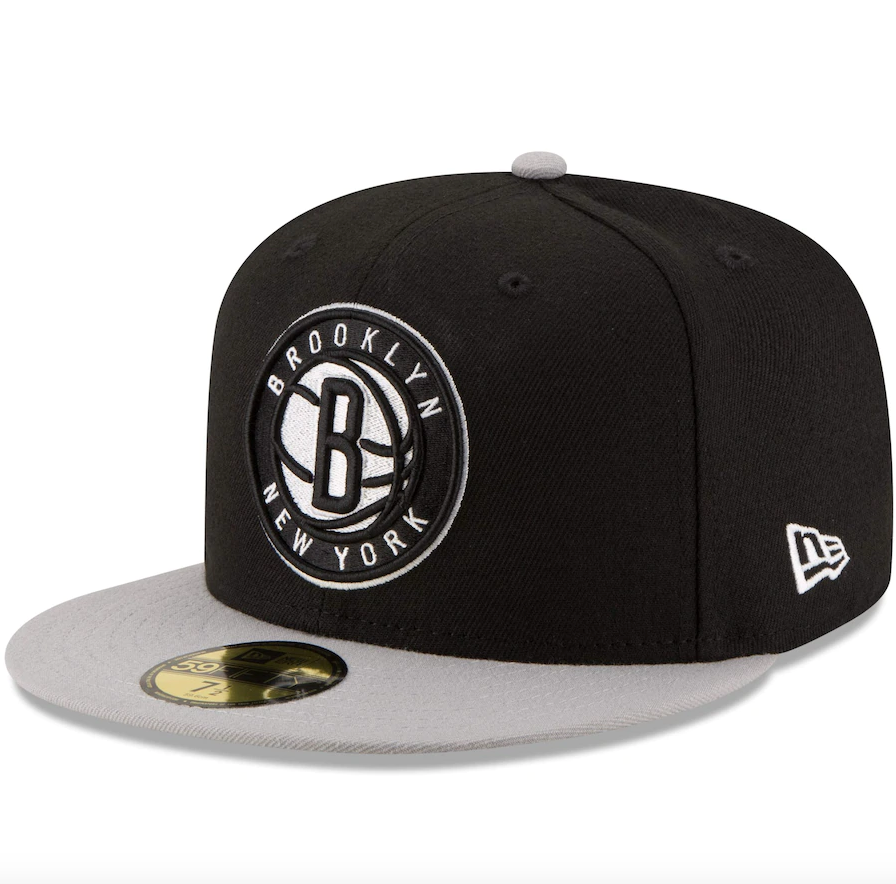 Brooklyn Nets New Era Black/Gray Official Team Color 2Tone 59FIFTY Fitted Hat for Men product image 1, provided for visual