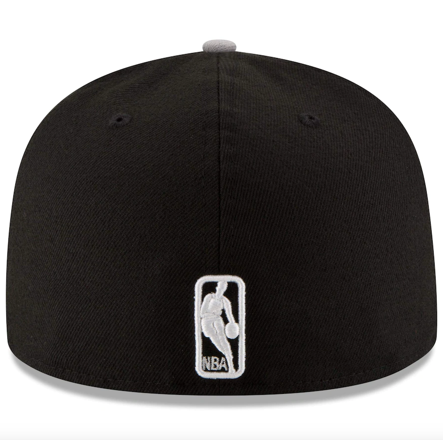 Brooklyn Nets New Era Black/Gray Official Team Color 2Tone 59FIFTY Fitted Hat for Men product image 4, provided for visual