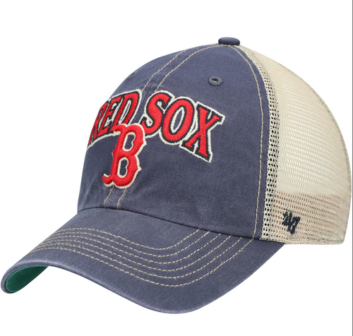 '47 Brand Boston Red Sox Navy/Natural Tuscaloosa Clean Up Adjustable Hat product image 1, provided for visual reference and