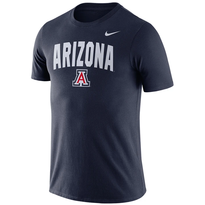 Arizona Wildcats Nike Arch Suede T-Shirt- Navy for Men product image 1, provided for visual reference and product detail
