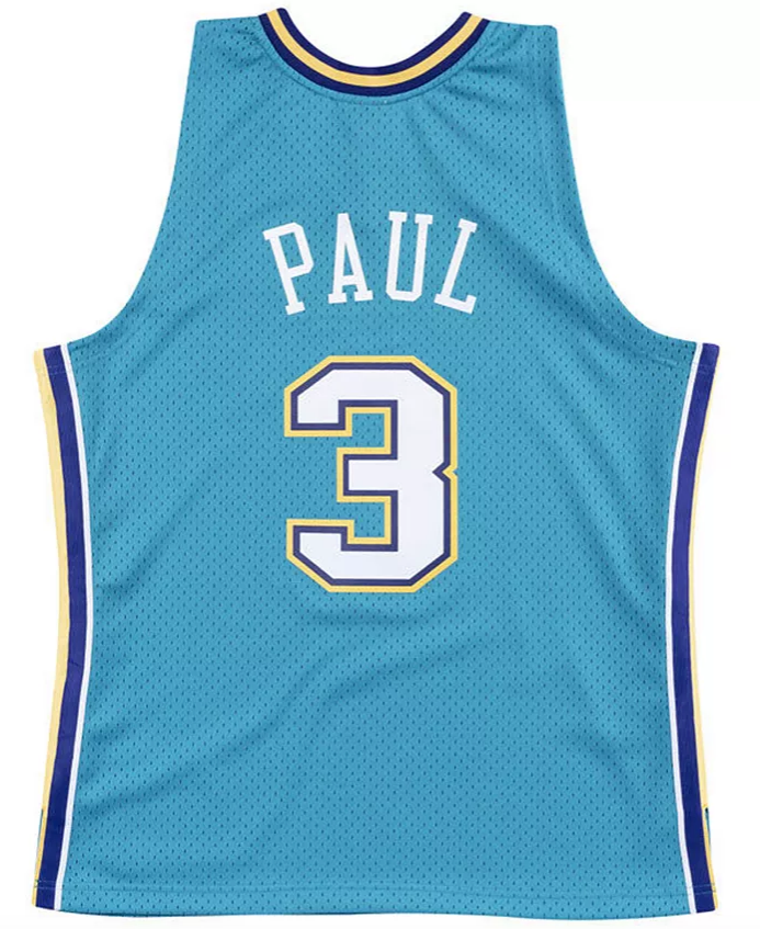 New Orleans Hornets Chris Paul Mitchell & Ness Teal Hardwood Classics Swingman Jersey for Men product image 3, provided for