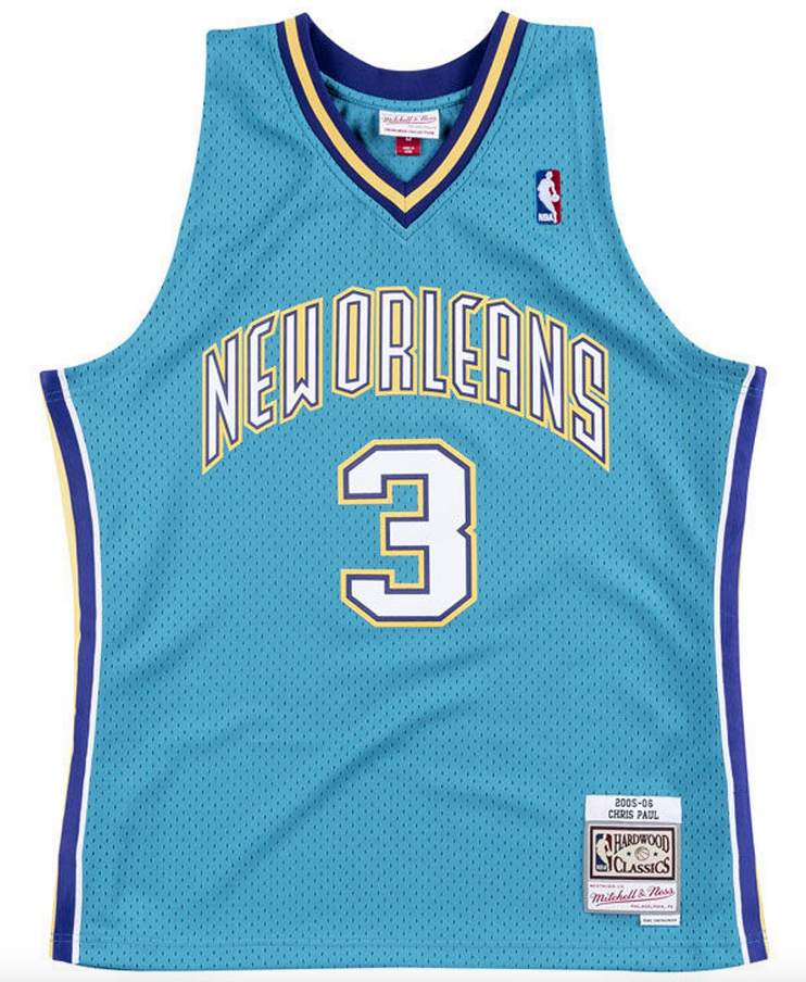 New Orleans Hornets Chris Paul Mitchell & Ness Teal Hardwood Classics Swingman Jersey for Men product image 2, provided for