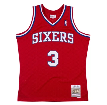 Men’s Allen Iverson Philadelphia 76ers 2002-2003 Swingman Red Replica Jersey By Mitchell & Ness product image 1, provided