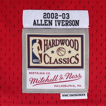 Men’s Allen Iverson Philadelphia 76ers 2002-2003 Swingman Red Replica Jersey By Mitchell & Ness product image 3, provided